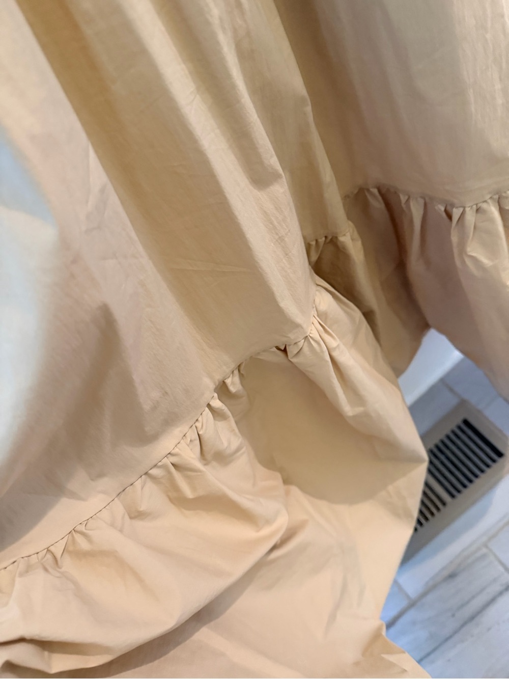 Elan White and Beige Two-Tone Tiered Midi Dress - Picture 7 of 7